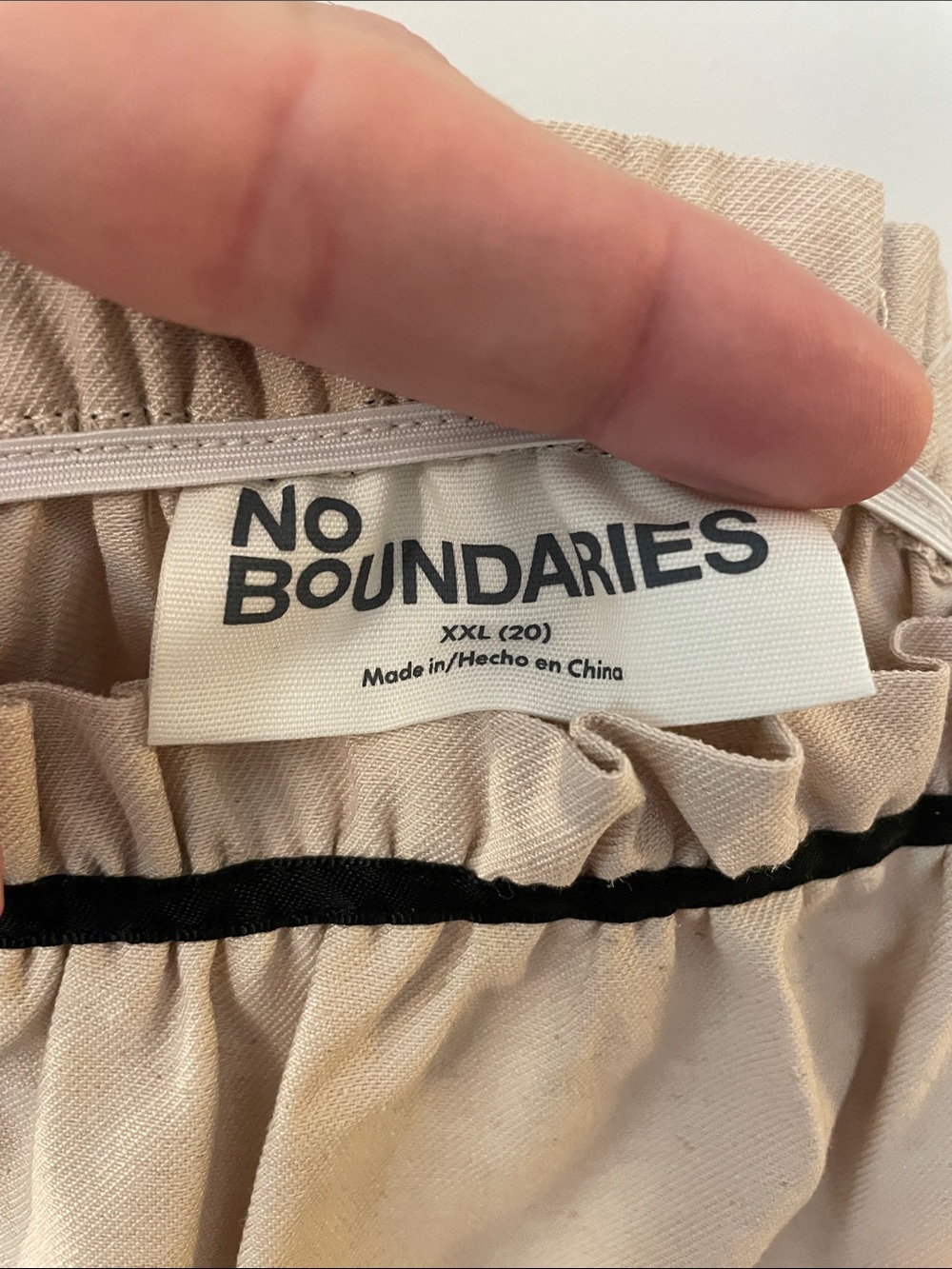 No Boundaries mini dress cream black ribbon ties ruffled square neckline nwt - Picture 5 of 16